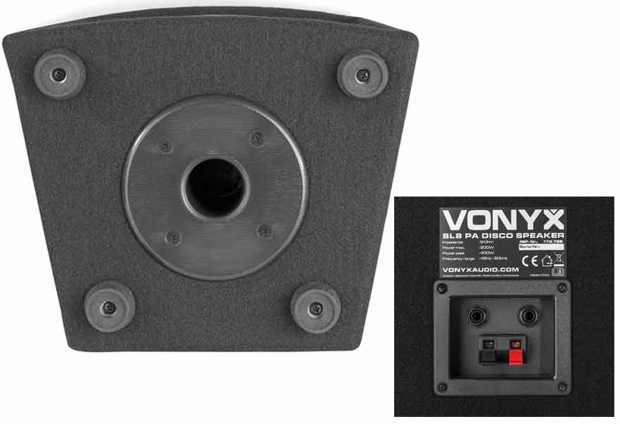 2x Vonyx 8" Inch Passive PA Speakers Disco DJ Sound Package 800W UK Stock 